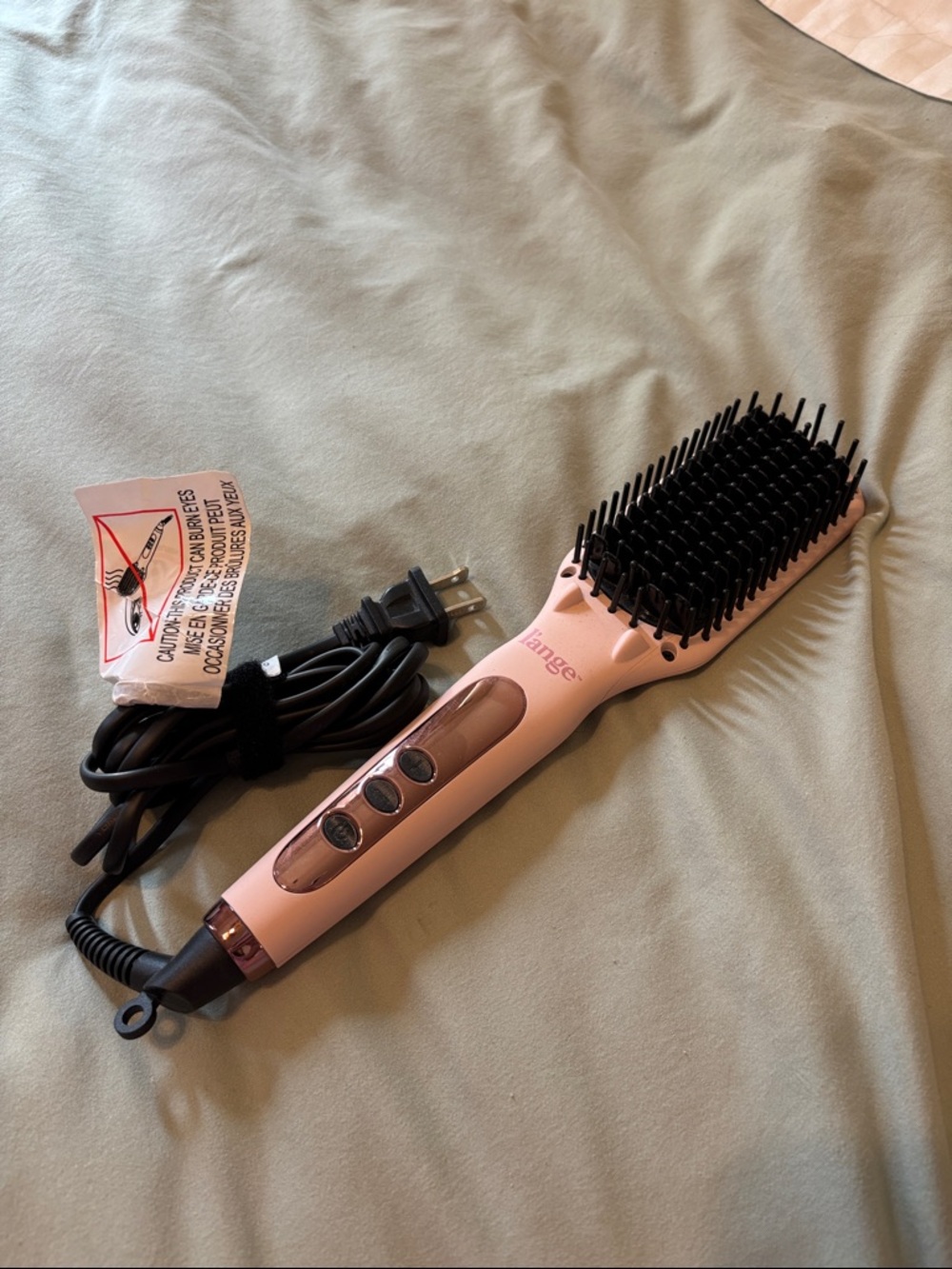Lange Pink Electric Heated Hair Straightening Brush